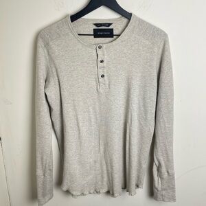 Wings + Horns Men's Long Sleeve 1x1 Slub Henley Size M *flaw*